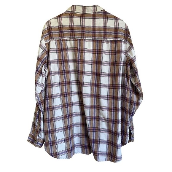 JACHS Girlfriend White Pink Plaid XL Button Up Collared Flannel Shirt - Picture 2 of 10